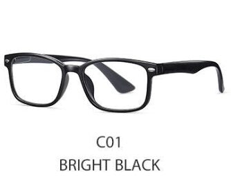 Oveliness Unisex Full Rim Square Tr 90 Titanium Presbyopic Reading Glasses 6102 Reading Glasses Oveliness +100 c01 black 