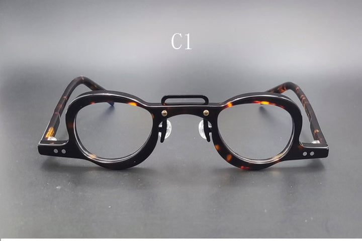 Unisex Handcrafted Oval Acetate Frame Eyeglasses Customizable Lenses Frame Yujo C1 China 