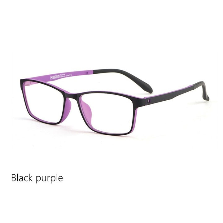 Yimaruili Unisex Square Eyeglasses Plastic Tr90 Ultra Light 8g 8870 Frame Yimaruili Eyeglasses Black purple  