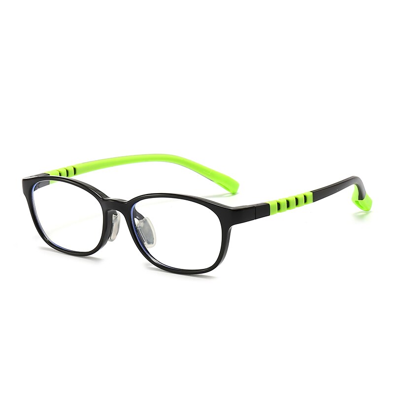 Oveliness Unisex Children's Full Rim Square Tr 90 Titanium Eyeglasses Trd109 Full Rim Oveliness c1 black green  