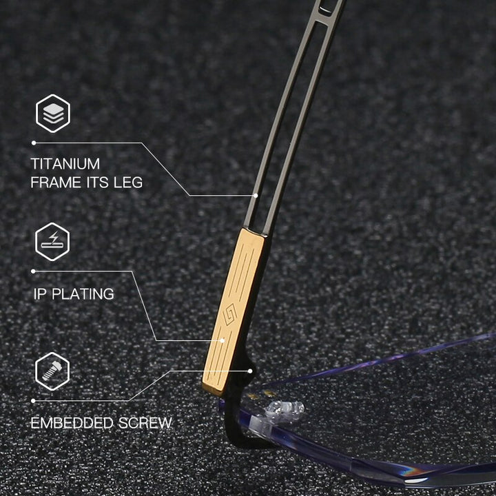 Zirosat 2871 Unisex Eyeglasses Pure Titanium Rimless Square Ultralight Rimless Zirosat   