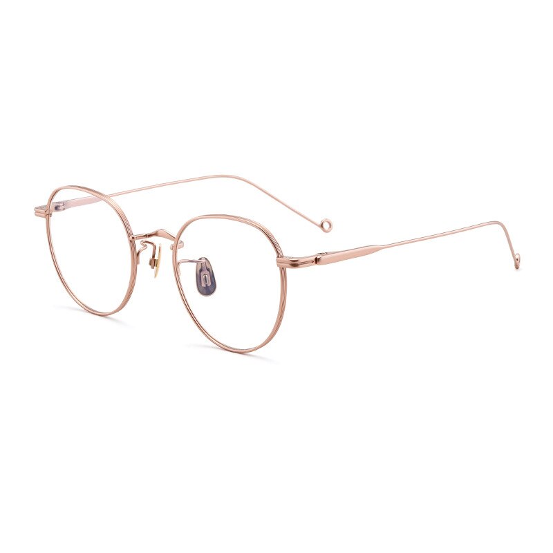 Aissuarvey Round Full Rim Titanium Frame Eyeglasses Unisex Full Rim Aissuarvey Eyeglasses Gold  