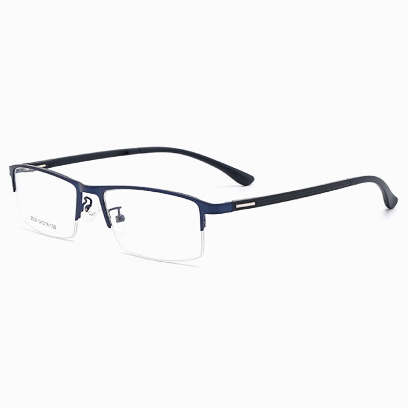 Hotochki Men's Semi Rim TR-90 Resin Alloy Frame Eyeglasses Semi Rim Hotochki Blue  