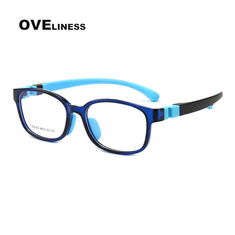 Oveliness Unisex Children's Full Rim Square Tr 90 Titanium Eyeglasses Olp03 Full Rim Oveliness C3  
