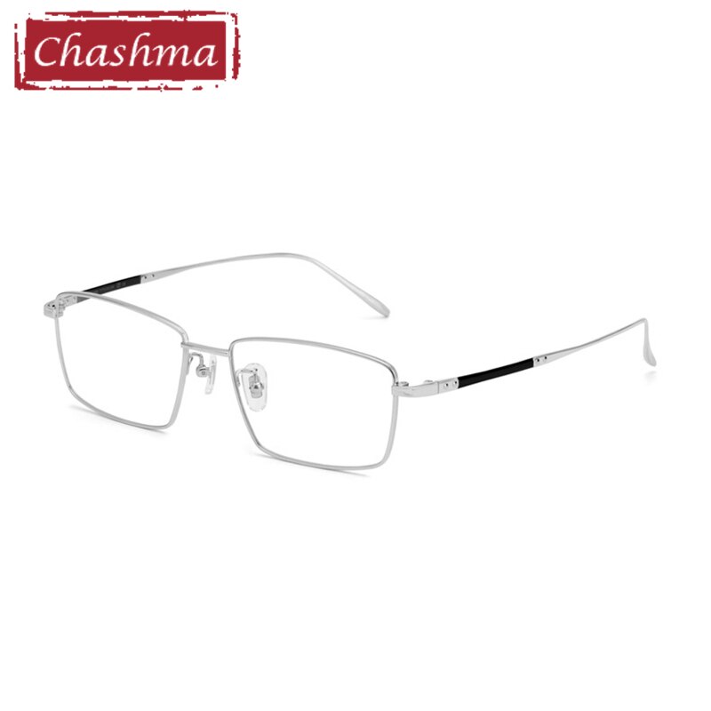Men's Eyeglasses Pure Titanium 1045 Frame Chashma Silver  