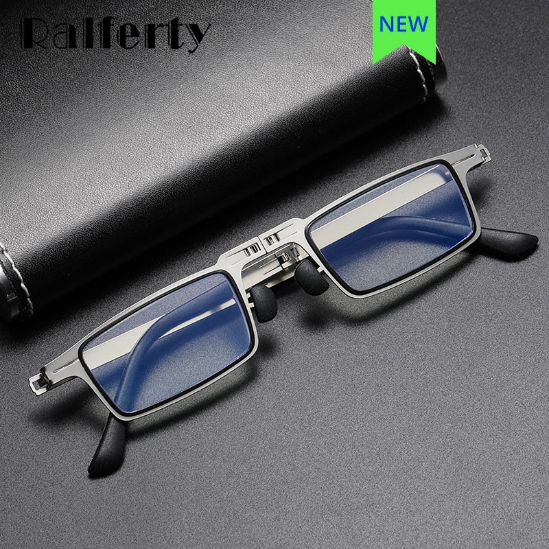 Ralferty Men's Reading Glasses Folding Portable Magnifying Anti Blue Light Reading Glasses Ralferty   