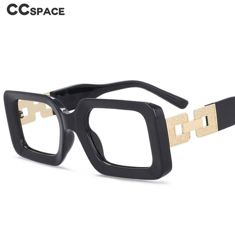 CCspace Unisex Full Rim Oversized Square Resin Frame Eyeglasses 54038 Full Rim CCspace   