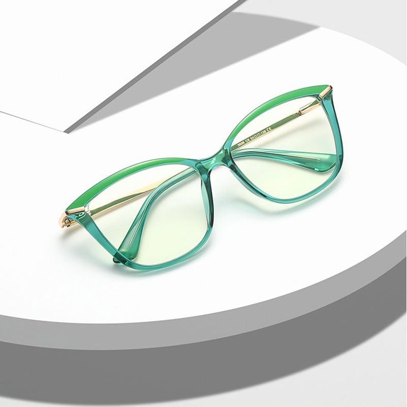 Hotony Women's Full Rim Cat Eye TR 90 Frame Eyeglasses 2036 Full Rim Hotony   