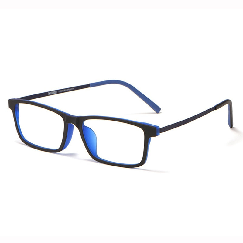Hotony Unisex Full Rim Rectangle Titanium Frame Eyeglasses  8836x Full Rim Hotony Blue  