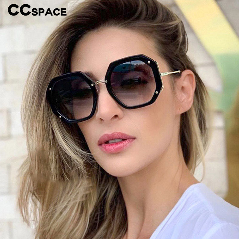 CCspace Women's Full Rim Polygon Square Frame Sunglasses 48154 Sunglasses CCspace Sunglasses   