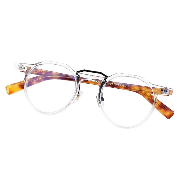 Aissuarvey Unisex Full Rim Round Light Acetate Frame Eyeglasses Hp20205 Full Rim Aissuarvey Eyeglasses Clear  