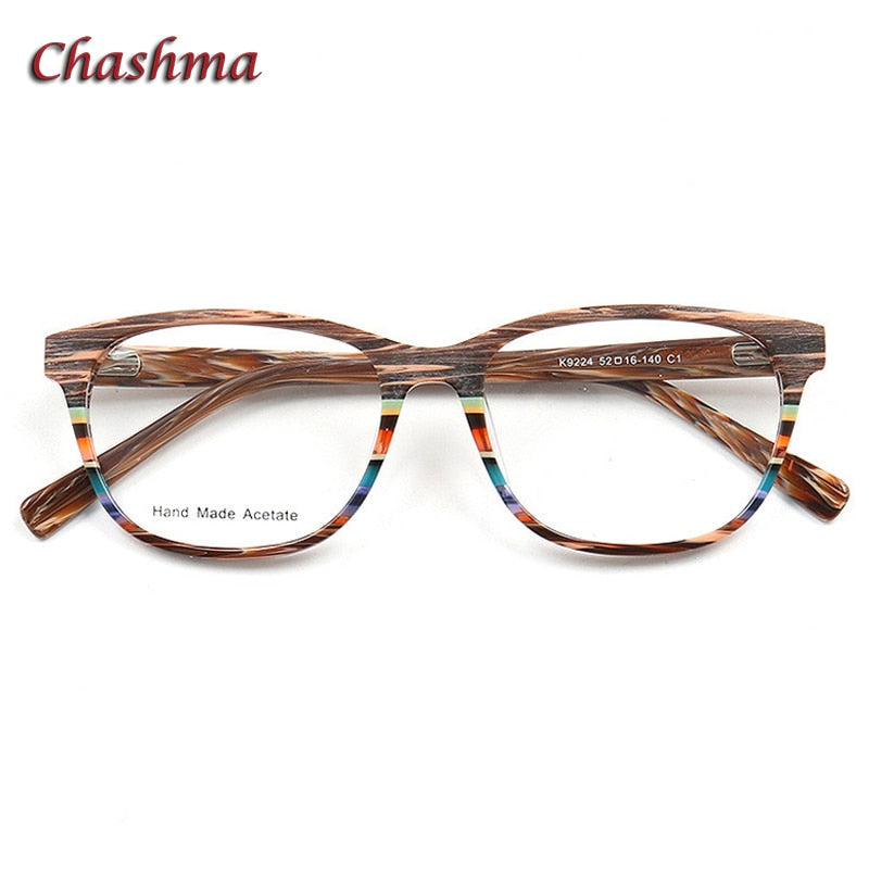 Chashma Ochki Unisex Full Rim Square Cat Eye Acetate Eyeglasses 9224 Full Rim Chashma Ochki C1  