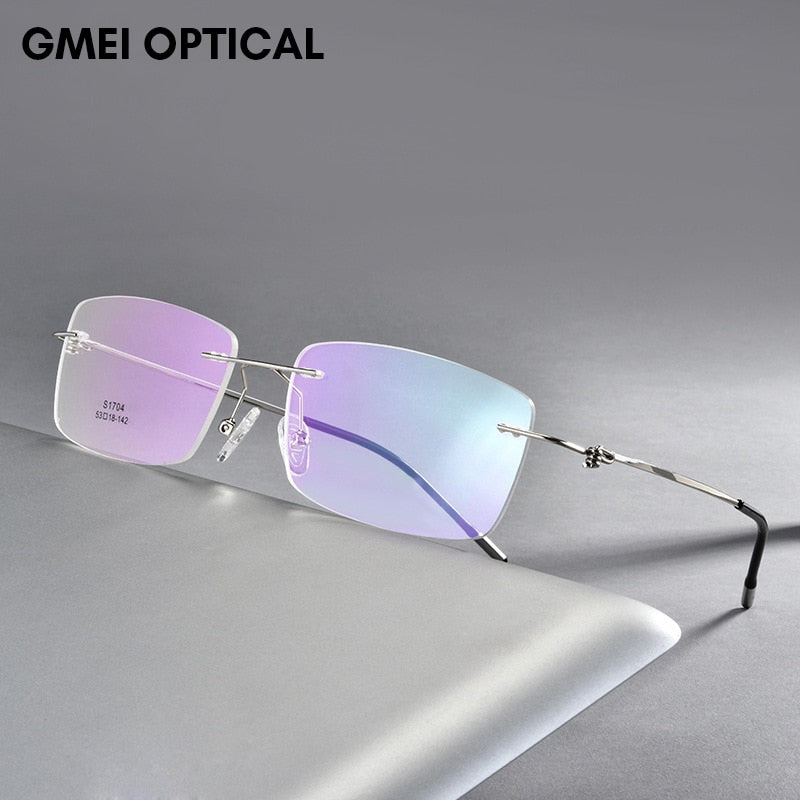 Gmei Men's Eyeglasses Alloy Screwless Rimless Ultralight S1704 Rimless Gmei Optical   