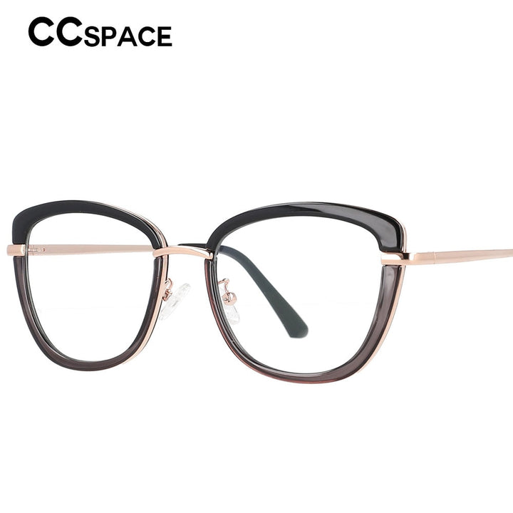 CCspace Women's Full Rim Square Cat Eye Tr 90 Titanium Frame Eyeglasses 53041 Full Rim CCspace   