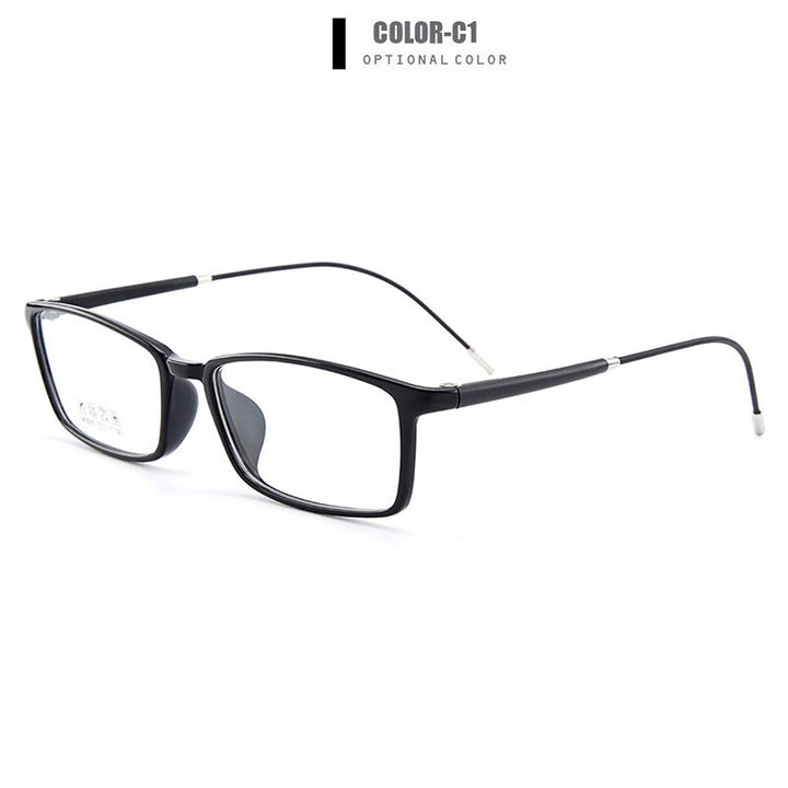 Men's Eyeglasses Ultralight Tr90 Square Frame M3005 Frame Gmei Optical C1 Bright Black  