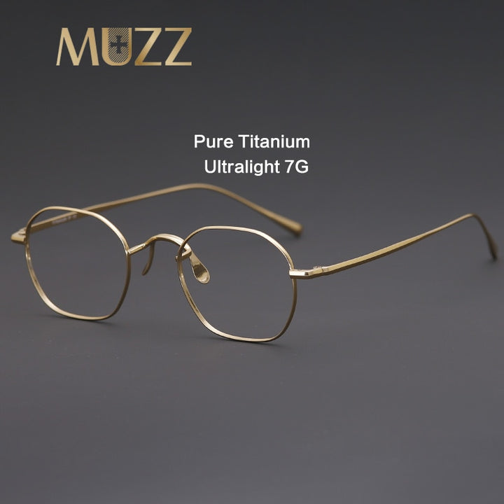 Muzz Unisex Full Rim Polygonal Square Titanium Frame Eyeglasses 8056 Full Rim Muzz   