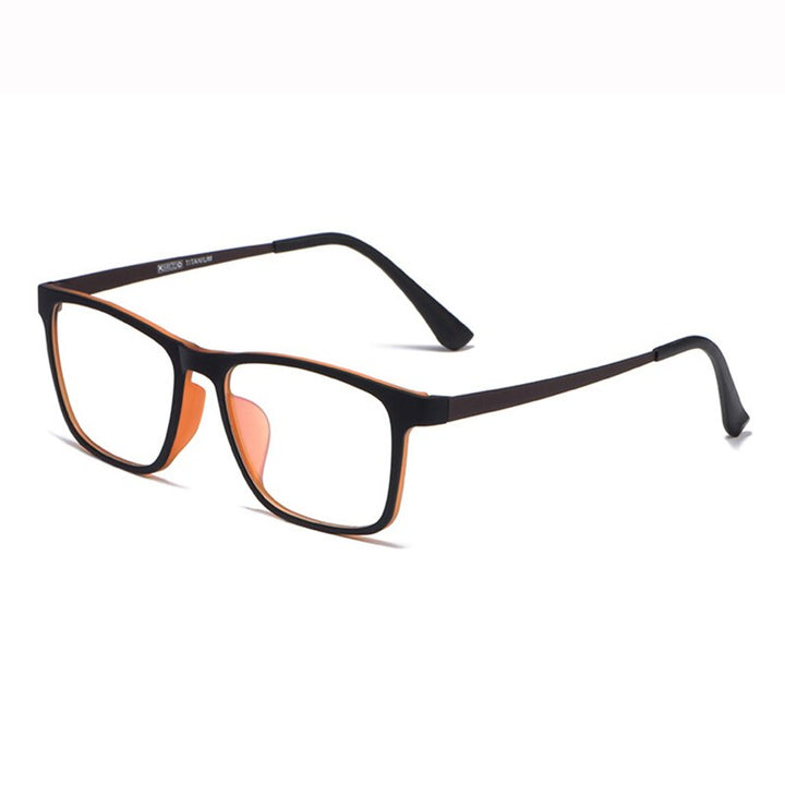 Hotony Unisex Full Rim Square TR 90 Resin Frame Eyeglasses Hr3068 Full Rim Hotony Auburn  