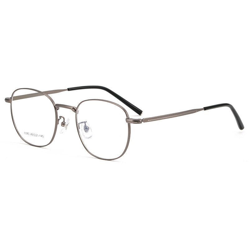 KatKani Unisex Full Rim Alloy Round Frame Eyeglasses 6090 Full Rim KatKani Eyeglasses Gun  