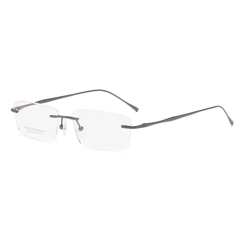 Zirosat 3018 Unisex Eyeglasses Pure Titanium Rimless - grey