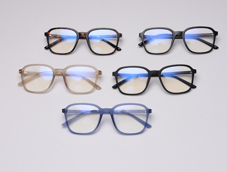 Women's Square TR90 Titanium Full Rim Frame Eyeglasses 1734-2 Full Rim Bclear   