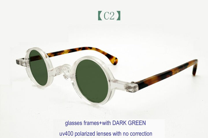 Unisex Round Polarized Lens Sunglasses Acetate Frame Sunglasses Yujo C2 China 