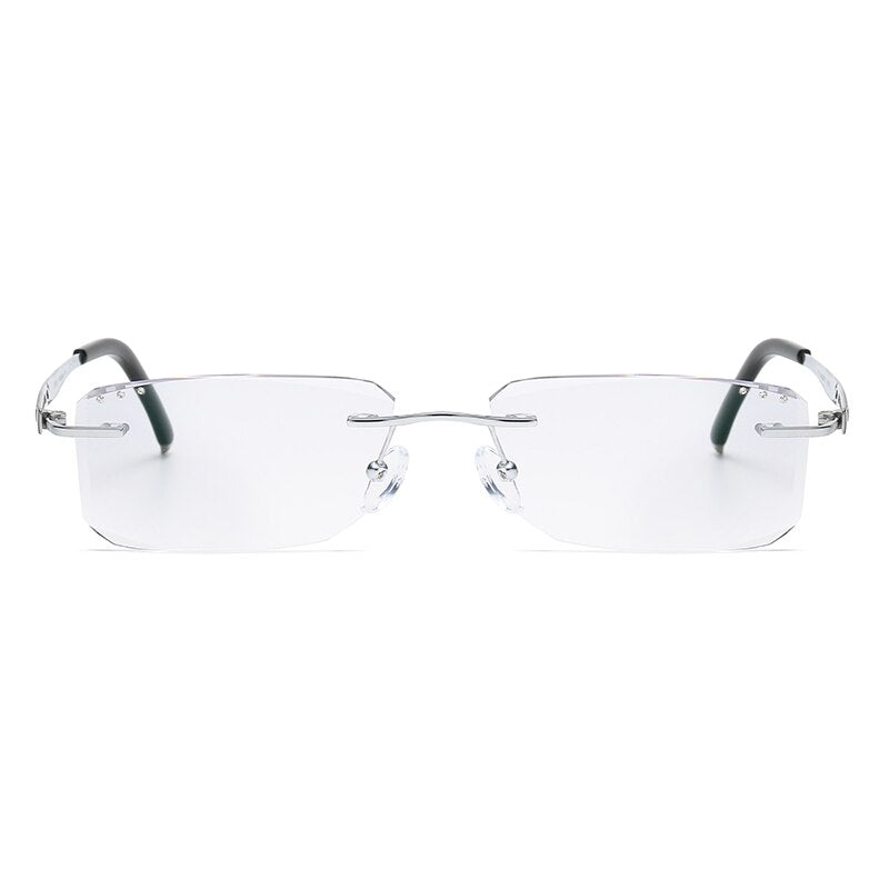 Zirosat 814W Unisex Eyeglasses Pure Titanium Rimless Diamond Cutting Rimless Zirosat   