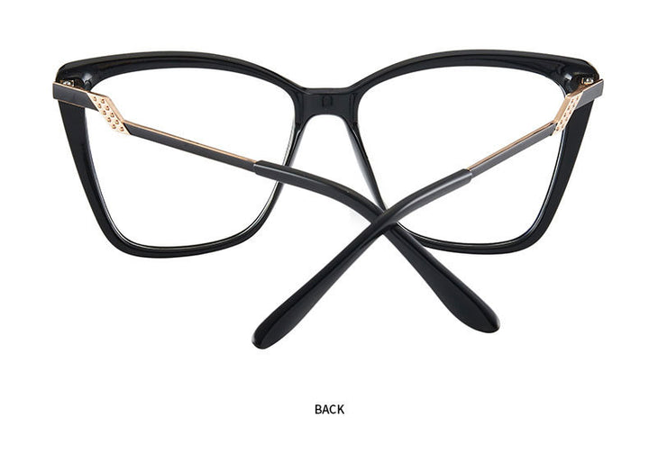 Hotony Women's Full Rim TR 90 Resin Square Cat Eye Frame Eyeglasses 7049 Full Rim Hotony   