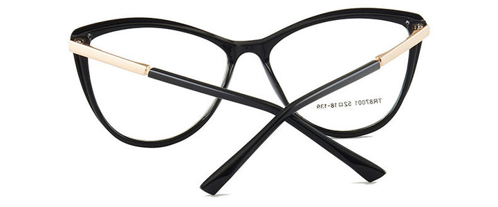 Hotony Woman's Full Rim Cat Eye TR 90 Resin Alloy Frame Eyeglasses 7001 Full Rim Hotony   