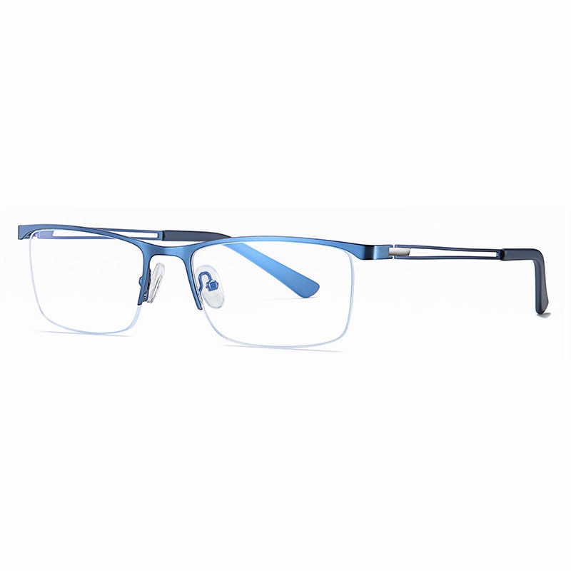 Hotochki Men's Semi Rim Square Alloy Eyeglasses 5916 Semi Rim Hotochki Blue  