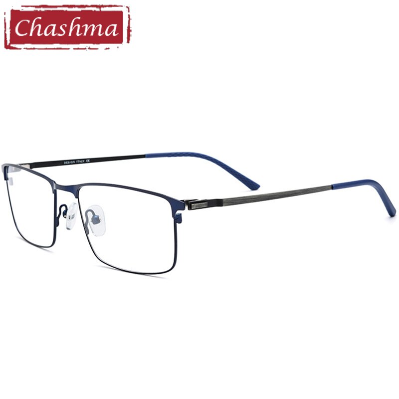 Unisex Alloy Titanium Full Rim Frame Eyeglasses Model 9847 Full Rim Chashma Blue  