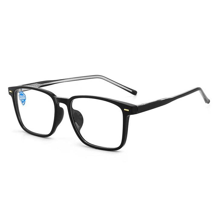 Hotony Unisex Full Rim Square TR 90 Resin Frame Spring Hinge Eyeglasses 8839 Full Rim Hotony Shiny Black-C1  