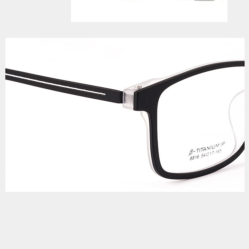 Yimaruili Men's Full Rim TR 90 Resin β Titanium Frame Eyeglasses 8816 Full Rim Yimaruili Eyeglasses   