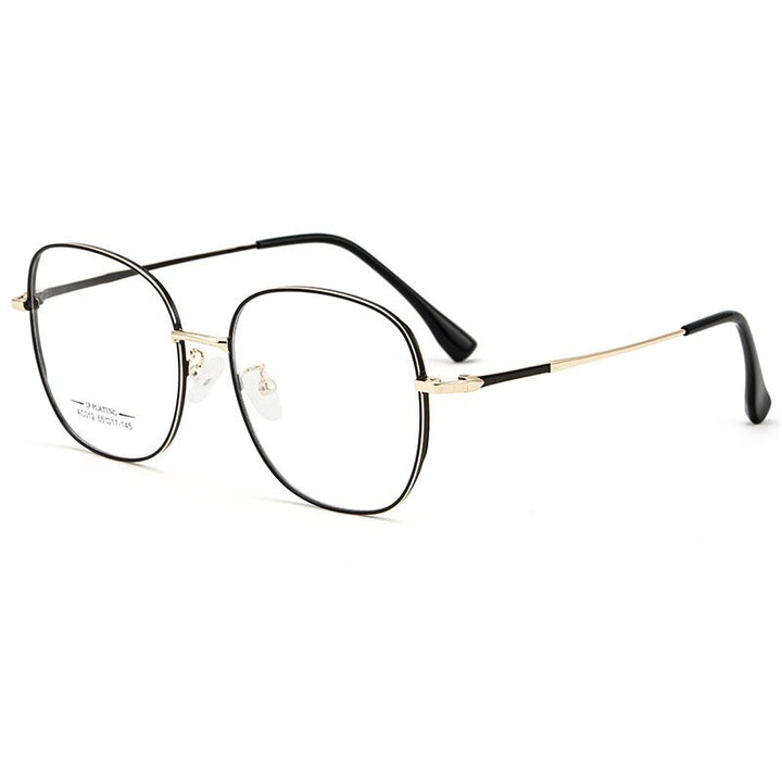 Hotony Unisex Full Rim Aluminum Magnesium Alloy Frame Eyeglasses AC012 Full Rim Hotony Black Rose Gold  