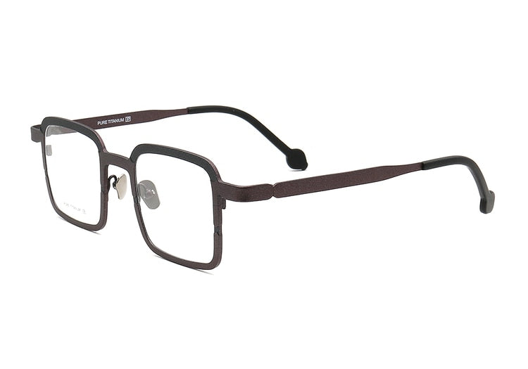 Muzz Men's Full Rim Square Titanium Frame Eyeglasses T7746 Full Rim Muzz C2  