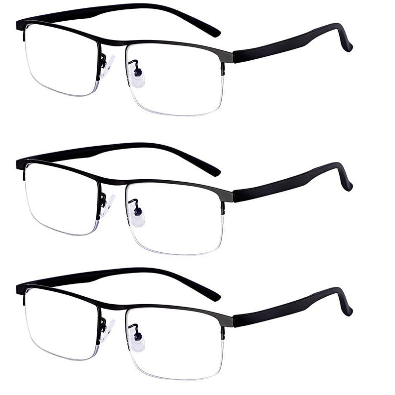Intelligent Multifocal Progressive Unisex Reading Glasses And Dual-Use Anti-Blue Light Automatic Adjustment Eyewear Reading Glasses Evun Huo +100 3PCS Black 