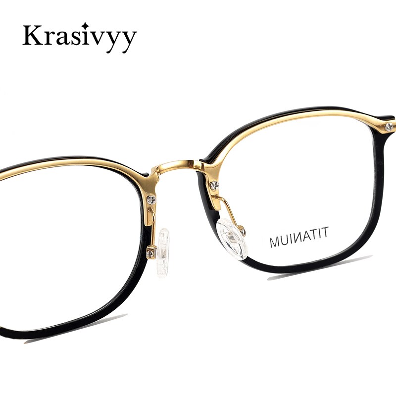 Krasivyy Men's Full Rim Square Tr 90 Titanium Eyeglasses Kr16066 Full Rim Krasivyy   