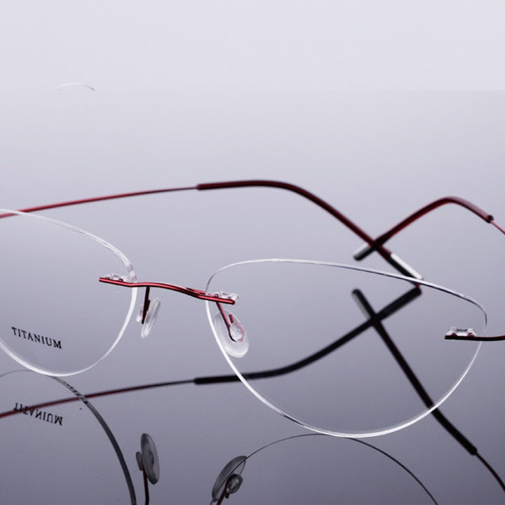 Reven Jate Flexible Titanium Alloy Rimless Eyeglasses Frame For Glasses Eyewear For Women And Men 20003 Rimless Reven Jate   