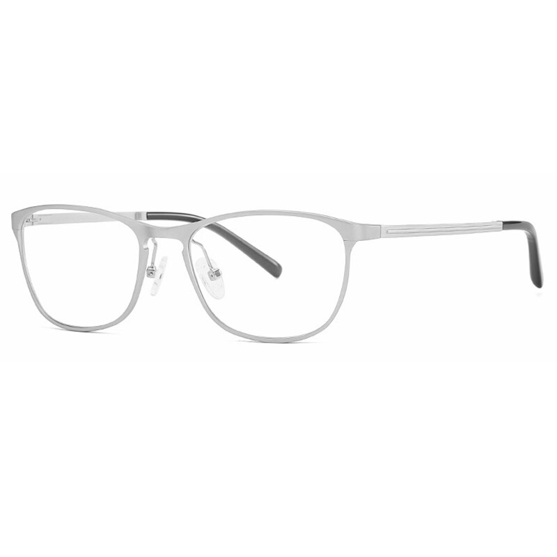 Hotony Unisex Full Rim Square Alloy Spring Hinge Frame Eyeglasses 6290 Full Rim Hotony Silver  