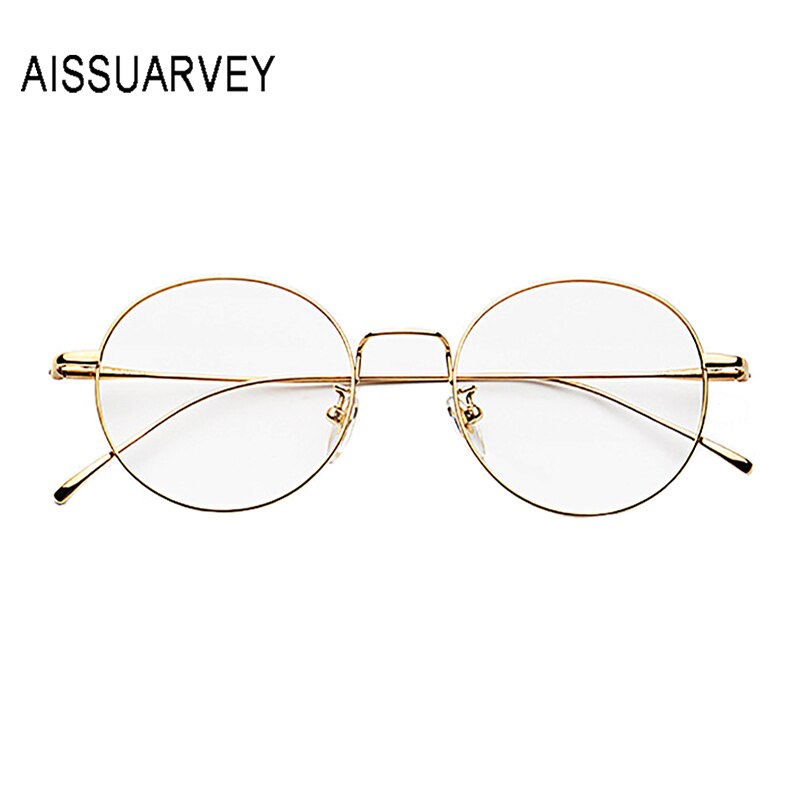 Aissuarvey Unisex Round Full Rim Titanium Frame Eyeglasses As116401 Full Rim Aissuarvey Eyeglasses   