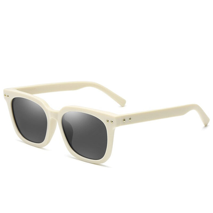 KatKani Unisex Full Rim Square TR 90 Resin Polystyrene Lens Polarized Sunglasses Ct2016 Sunglasses KatKani Sunglasses White Other 