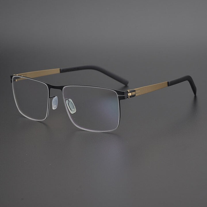 Gatenac Unisex Full Rim Square Titanium Alloy Screwless Frame Eyeglasses Gxyj655 Full Rim Gatenac 3  