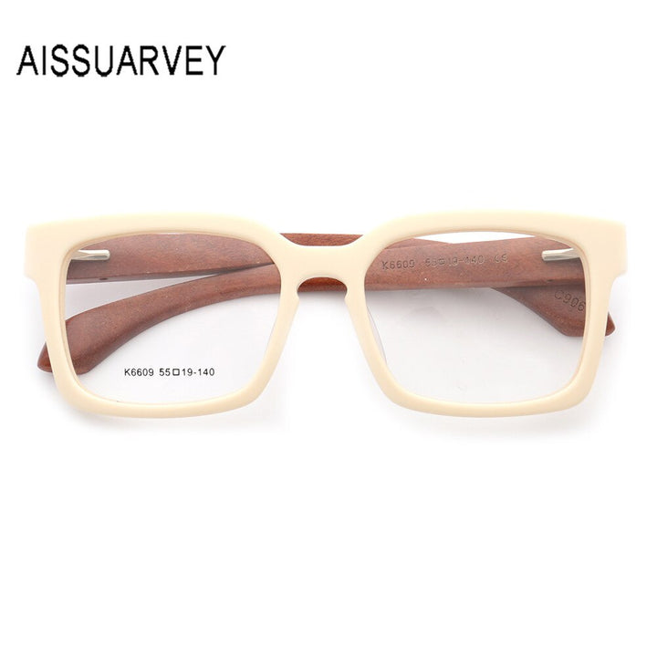 Aissuarvey Acetate Wooden Full Rim Square Frame Unisex Eyeglasses K6609 Full Rim Aissuarvey Eyeglasses K6609-C906 CN 