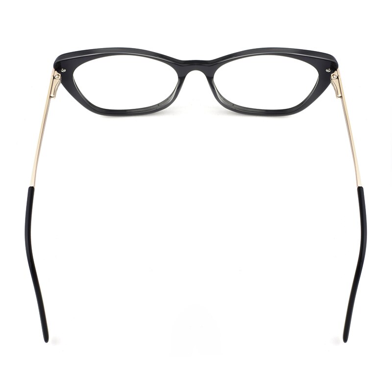 Hotochki Unisex Full Rim Cat Eye Acetate Alloy Frame Eyeglasses Z507 Full Rim Hotochki   