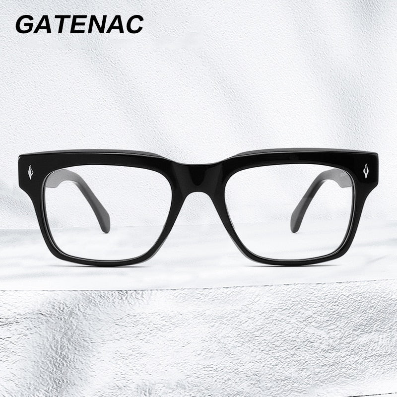 Gatenace Unisex Full Rim Square Acetate Frame Eyeglasses Gxyj656 Full Rim Gatenac   