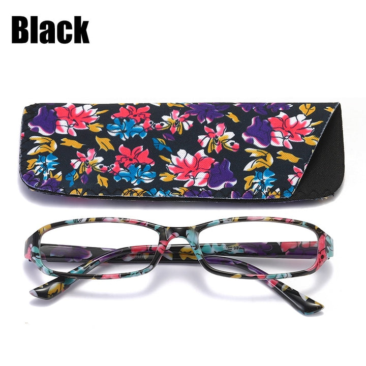 Soolala Printed Reading Glasses W/ Matching Pouch Spring Hinge Rectangular Glasses With Cases +1.0 1.5 1.75 To 4.0 Reading Glasses SOOLALA   