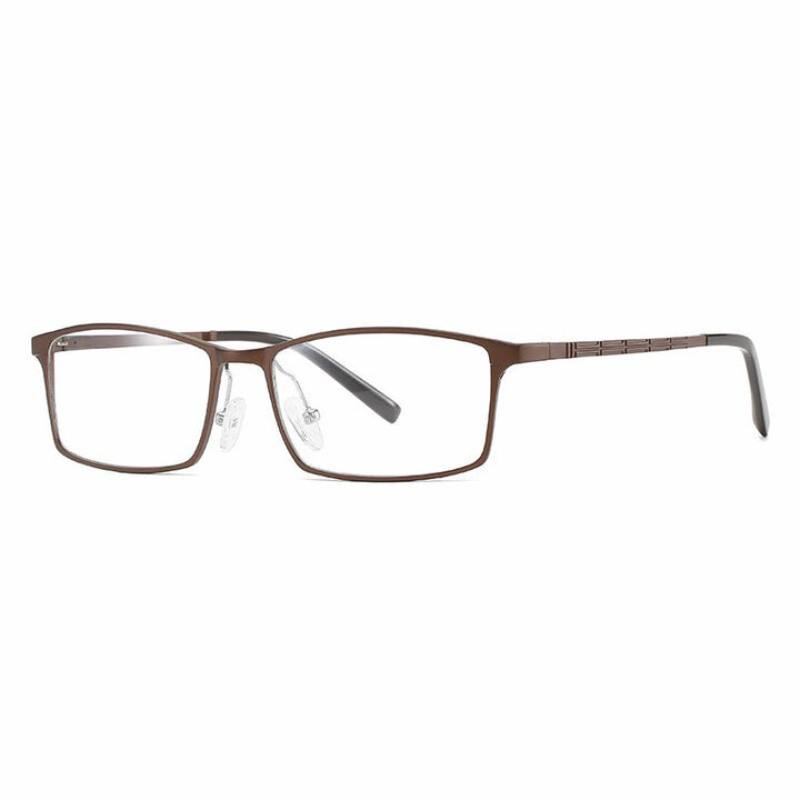 Hotochki Unisex Full Rim Alloy Frame Square Eyeglasses 6300 Full Rim Hotochki Auburn  