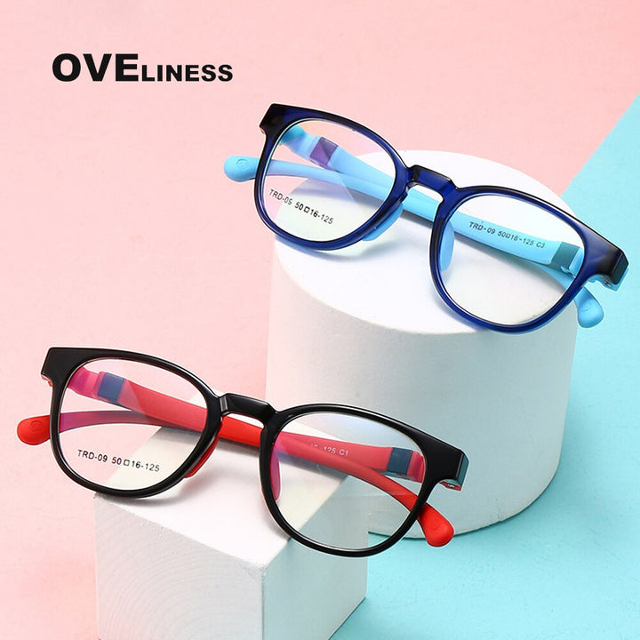 Oveliness Unisex Children's Full Rim Round Tr 90 Titanium Eyeglasses Olp09 Full Rim Oveliness   