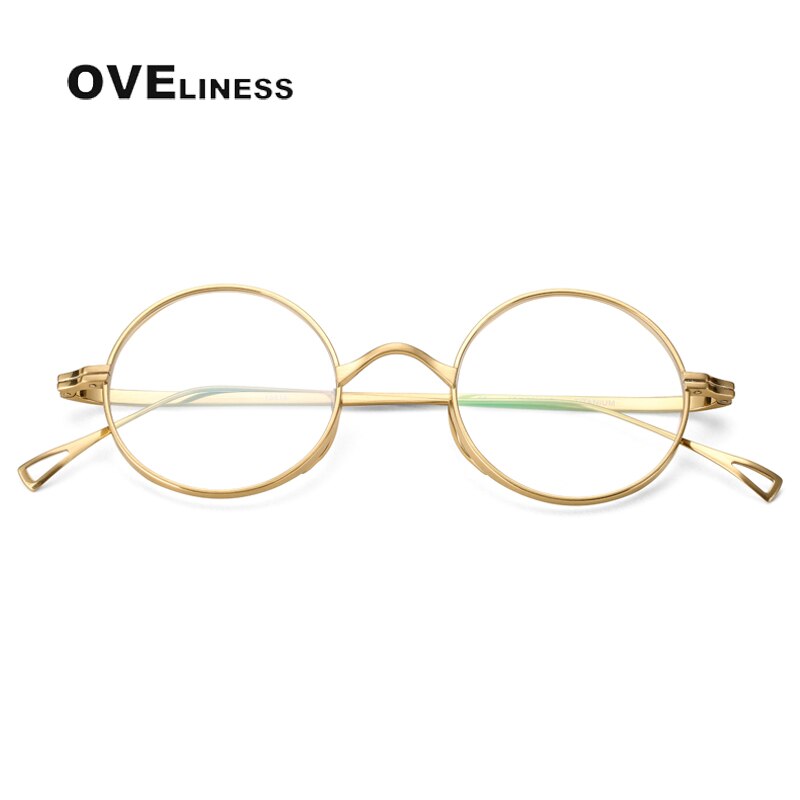 Oveliness Unisex Full Rim Small Round Titanium Eyeglasses 10518 Full Rim Oveliness Gold China 
