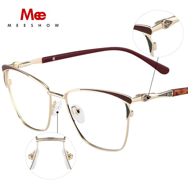 Women's Eyeglasses Cat Eye Titanium Allow 6920 Frame MeeShow   