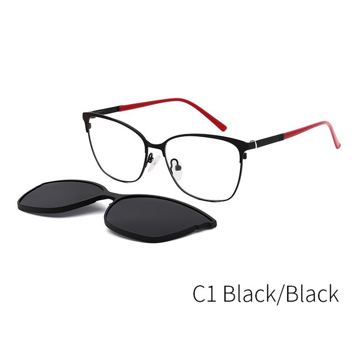 Men's Glasses Clip On Sunglasses Polarized 2 In 1 Magnet Dp33108 Clip On Sunglasses Kansept DP33108C1  